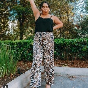 Lulus leopard satin pants